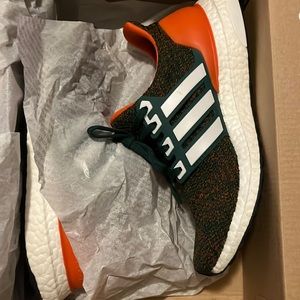 Adidas UltraBoost Miami Hurricanes green orange